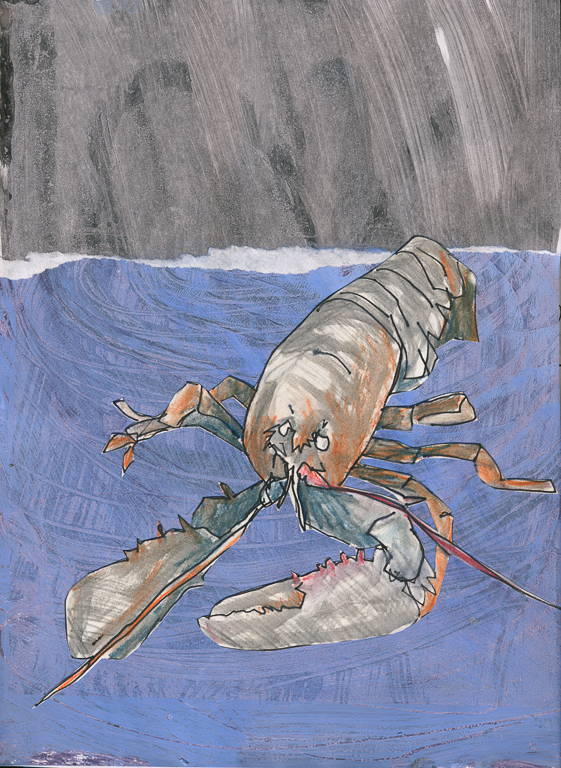 Lobster, 2009-II, 12" x 9"